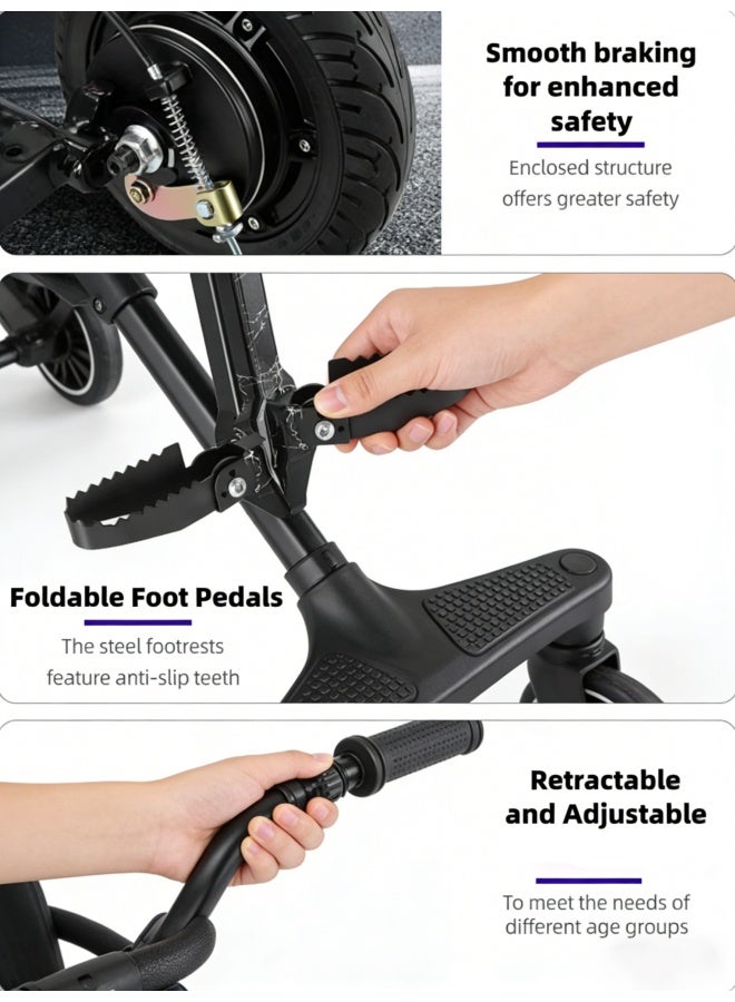 WAKYME 36V Electric Drift Tricycle for Kids, Adjustable Outdoor Sports Toy with 6.5-inch Anti-Slip Big Wheels, Dual Electric/Foot Pedal Modes, Suitable for 3-8 Years Old (6.5-Inch) - Image 4